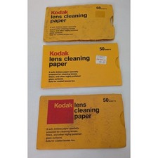 Kodak Lens Cleaning Paper 3 Pack 50 Sheets Each Yellow Fair Vintage Camera Care