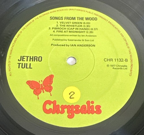 JETHRO TULL - Songs From The Wood Chrysalis - CHR 1132 UK 1977 VG+ / VG+ - Picture 5 of 7