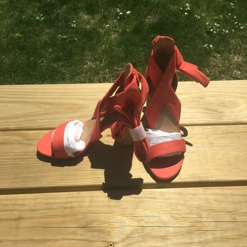 Call It Spring Defuria Ankle Wrap Sandal Orange 9 - Image 4 of 4