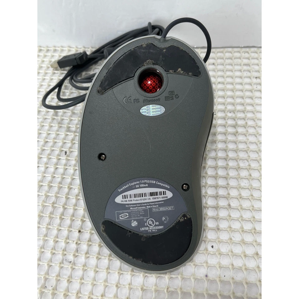 Microsoft Trackball Explorer 1.0 Mouse PS2/USB Compatible Tested Works - Image 4 of 4