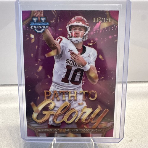 2024 Bowman U Chrome Path To Glory Pink 6/150 Jackson Arnold Oklahoma OU Sooners