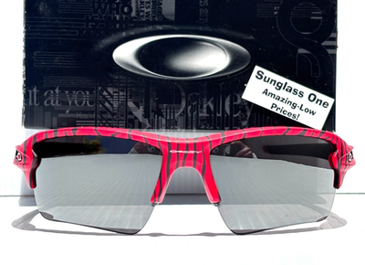 NEW Oakley FLAK 2.0 XL Red Tiger Stripes PRIZM Black Lens Sunglass