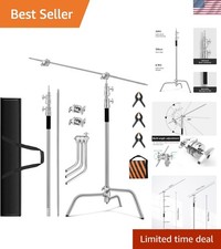 Heavy Duty C Stand 10.8ft/330cm with Boom Arm 100 Stainless Steel Photogra...
