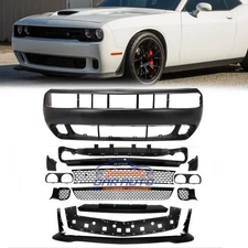Front Bumper Cover Grille Set Fits 2008-2014 Dodge Challenger Hellcat Style SRT