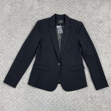 Worthington Blazer Womens 10 Black Stretch Lined Office Career Work Business
