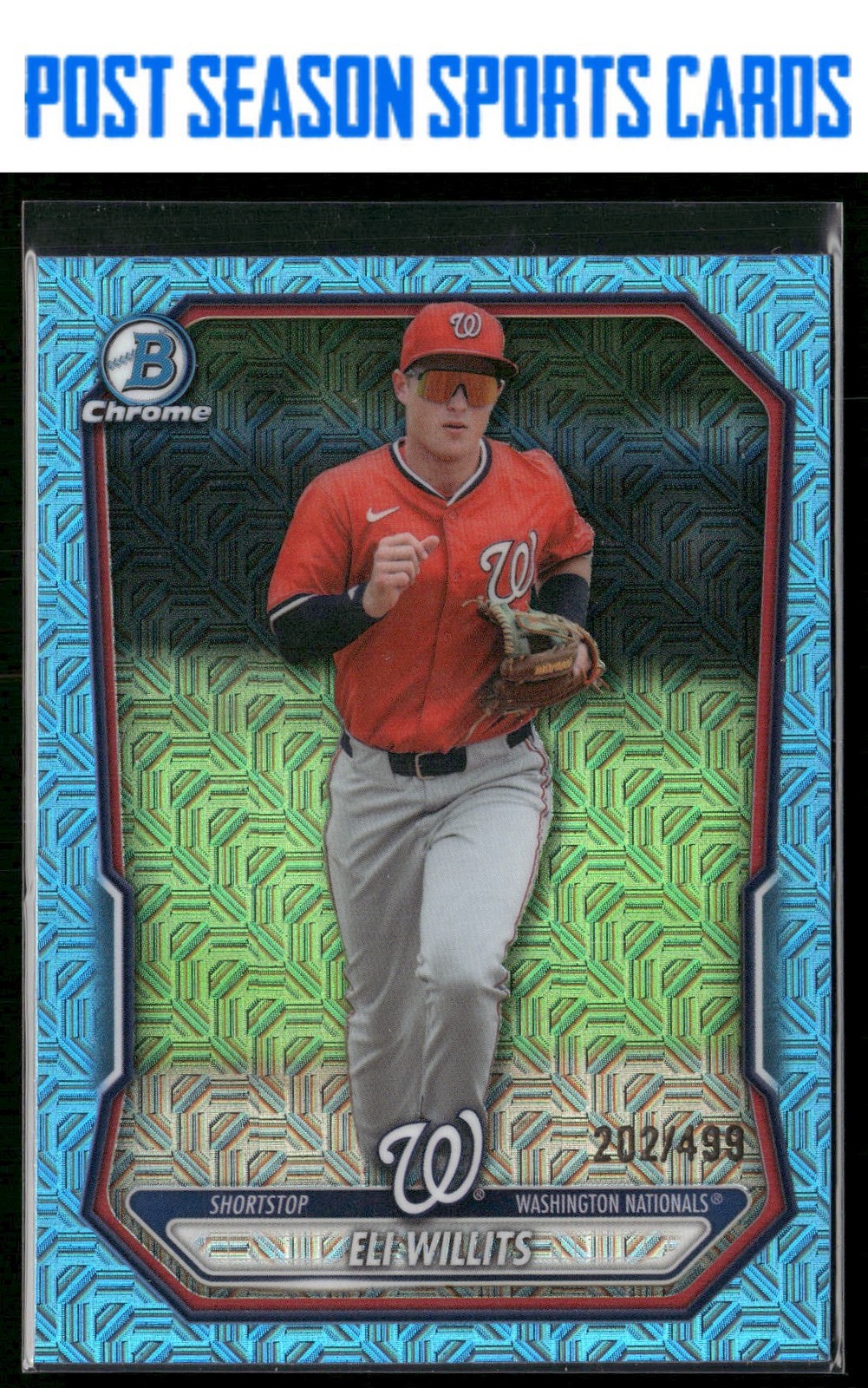2026 Bowman Eli Willits #BCP-95 Chrome Prospects Mojo Sky Blue Refractor /499