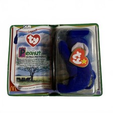 Ty Legends Peanut the Royal Blue Elephant Beanie Baby McDonald's 2000 NEW