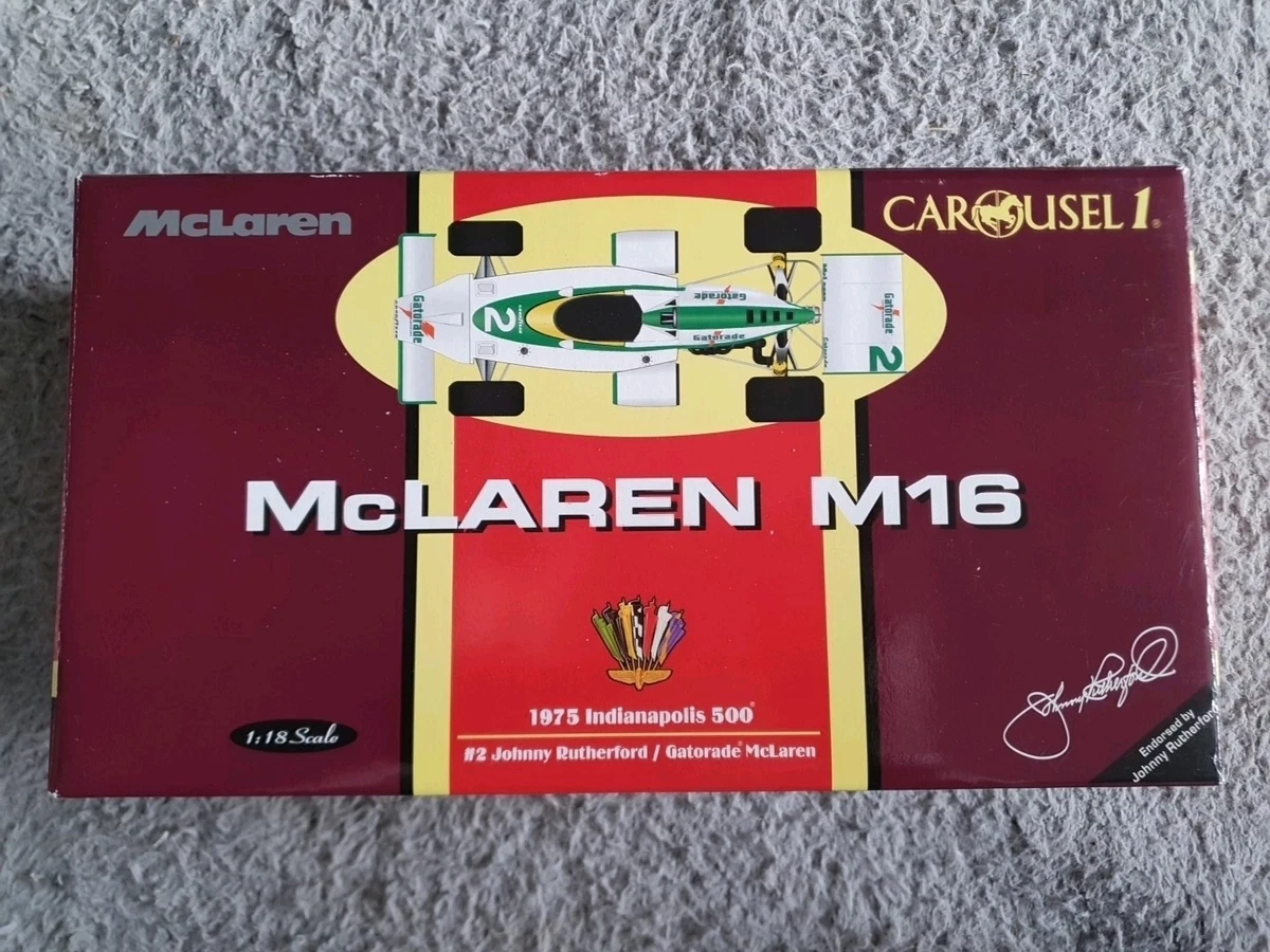McLAREN M16 1975 Indy 500 #2 INDIANAPOLIS 1/18 CAROUSEL 1 voiture McLAREN M16 1975 Indy 500 #2 INDIANAPOLIS 1/18 CAROUSEL 1 voiture