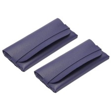 2Pcs Soft Eyeglass Cases, Leather Sunglass Case Portable Glasses Pouch Blue