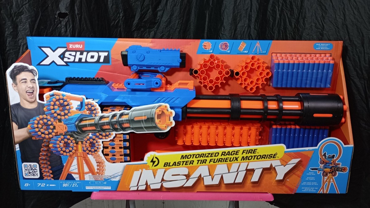 X-Shot Insanity Motorized Rage Fire by ZURU 72 Darts Air Pocket