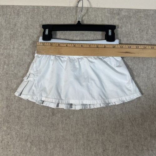 Ivivva Lululemon White Set The Pace Tennis Skirt Girls Sz 6 - Picture 2 of 7