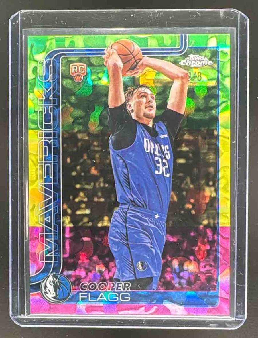 Cooper Flagg 2025 Topps Chrome #251 1st Day Issue Tri-Color Refractor RC 3/8