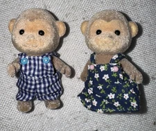 Calico Critters Sylvanian Epoch Mango Monkey Brother and Sister Lot of 2 Rare