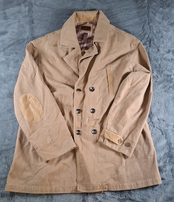 #ad Born Mens Coat Large Chore Vented Padded Elbows Barn Flannel Lined $29.95