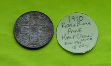 1710 R&P Silver HALF CROWN Coin Queen Anne (1702-14) ESC581 (15.02g)
