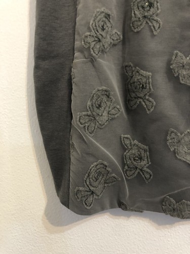 MISS BLUMARINE girls dress dress grey flowers applied size 6 years - Picture 4 of 10