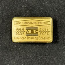 American Bowling Congress Belt Buckle Womens Most Improved Average 1963 1964