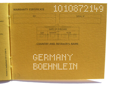 Breitling International Guarantee Warranty Garantieheft blanco unausgefüllt I308