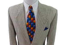 Gruppo GFT Saks Men 5th Wool Silk Striped Textured Blazer Jacket Sport Coat 40 R