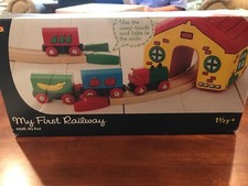 Vintage BRIO My First Railway Set Train Tracks And Cars Missing Blue Car JL 