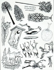 Unmounted Rubber Stamp Plate, Unmounted/Uncut Pink Rubber Stamps