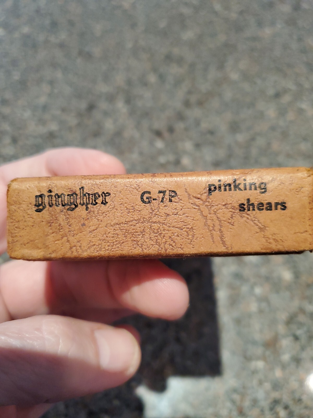 Vintage Gingher Pinking Shears w/Box G7P Brazil Chrome Scissors Right