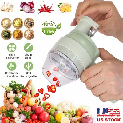 4 in 1 Electric Vegetable Fruit Chopper Cutter Dicer Garlic Meat Ginger Kitchen