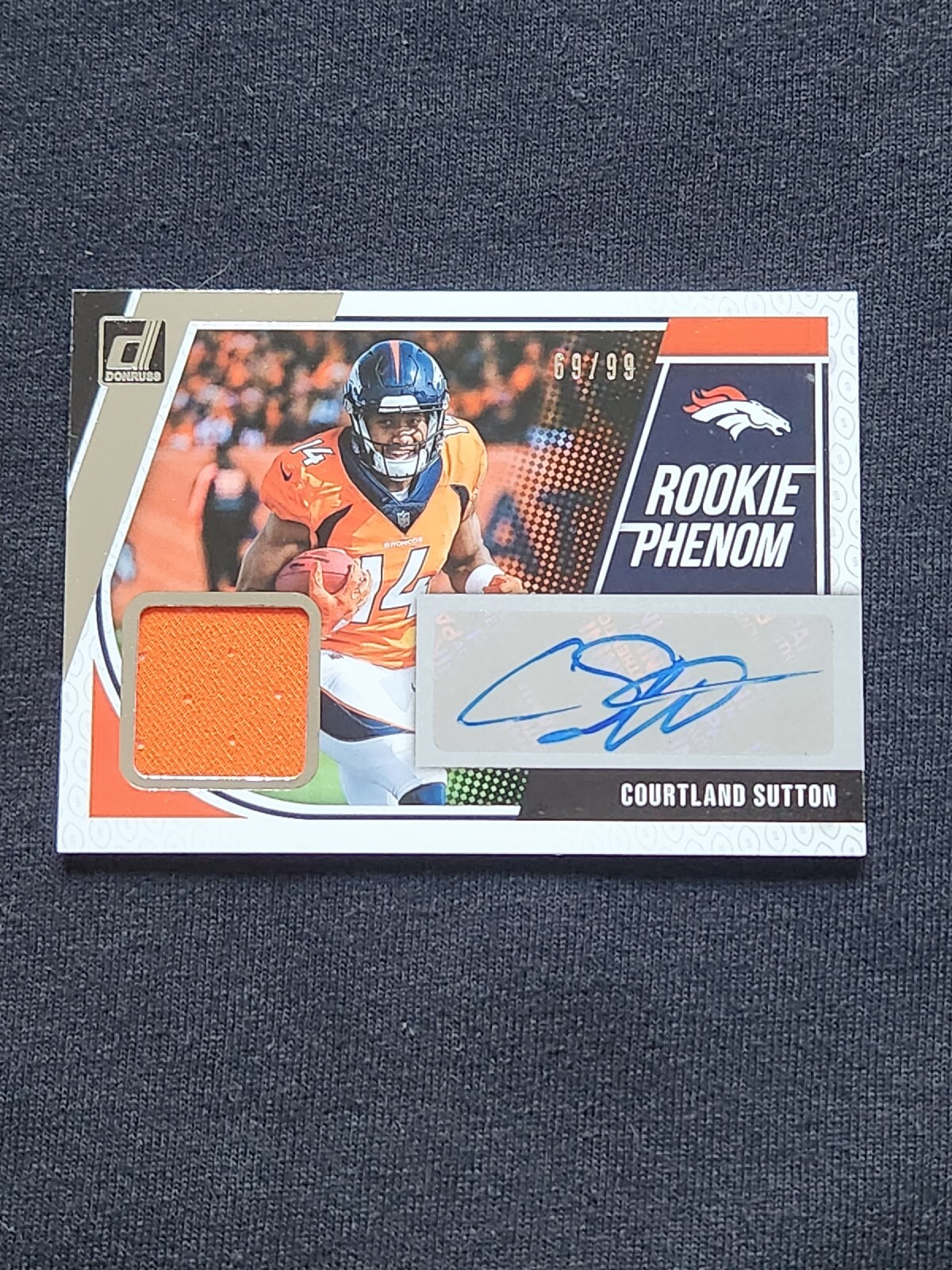 2018 Panini Donruss - Rookie Phenom Jersey Autographs #12 Courtland Sutton /99