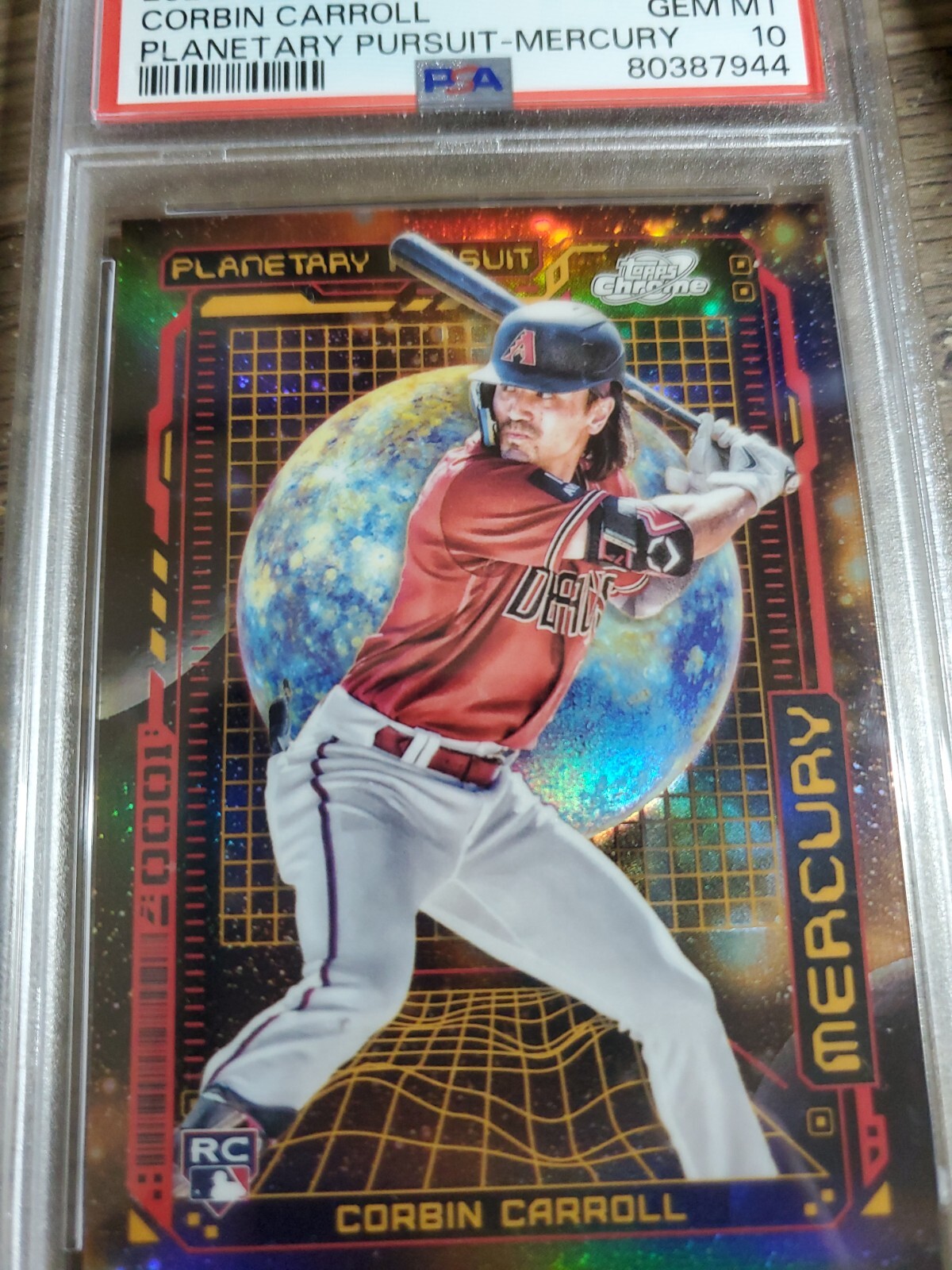 2023 Topps Chrome Cosmic CORBIN CARROLL Planetary Pursuit MERCURY SSP RC PSA 10
