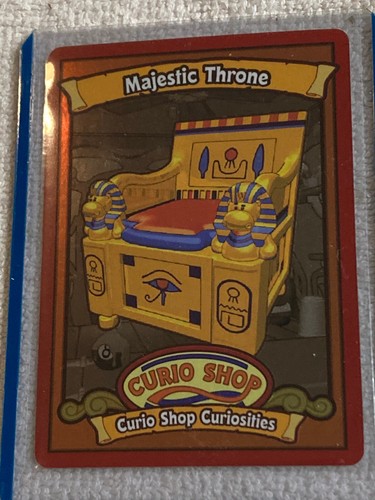 Webkinz Curio Shop #2 Majestic Throne (A1-02/08) Series 1 Ganz Trading Card 2007 - Picture 1 of 2
