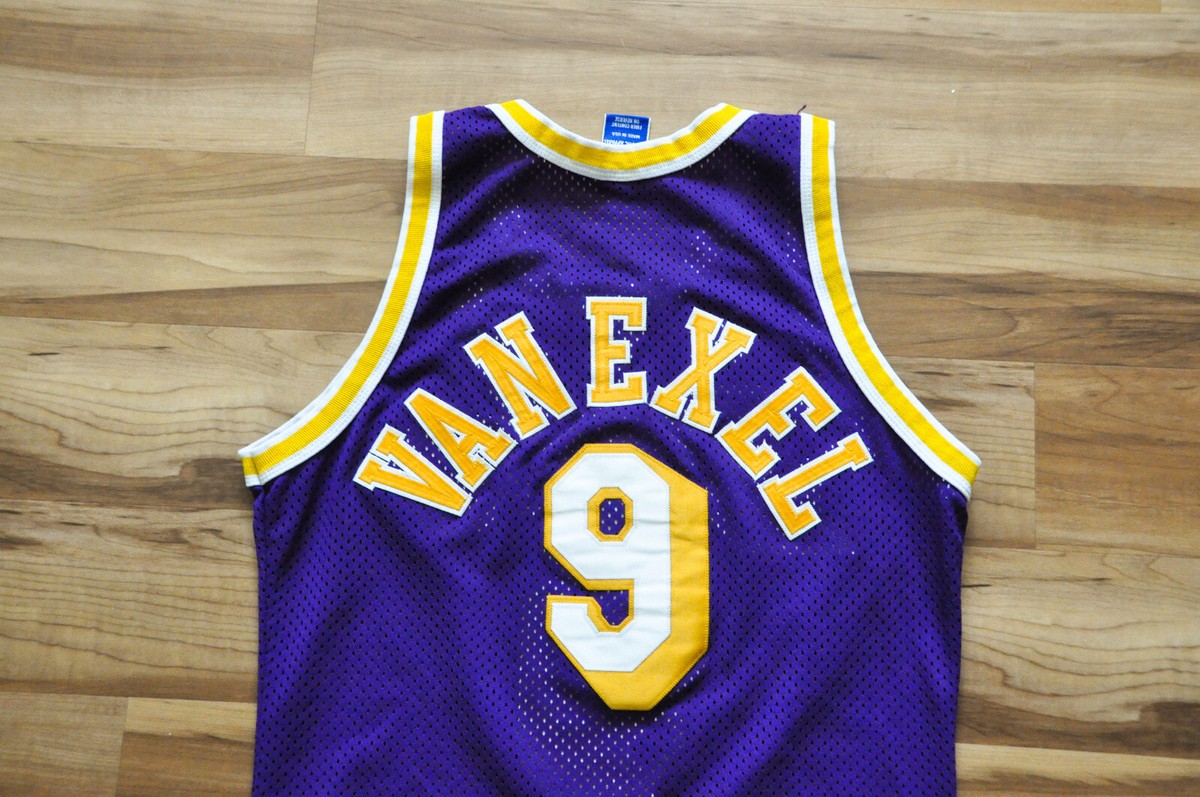 Nick Van Exel Los Angeles Lakers Champion Jersey Authentic Sewn