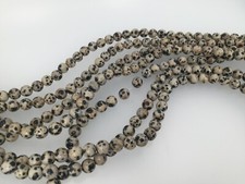 Dalmatian Jasper Round Beads 8mm. Natural gemstone beads. Yoga beads.