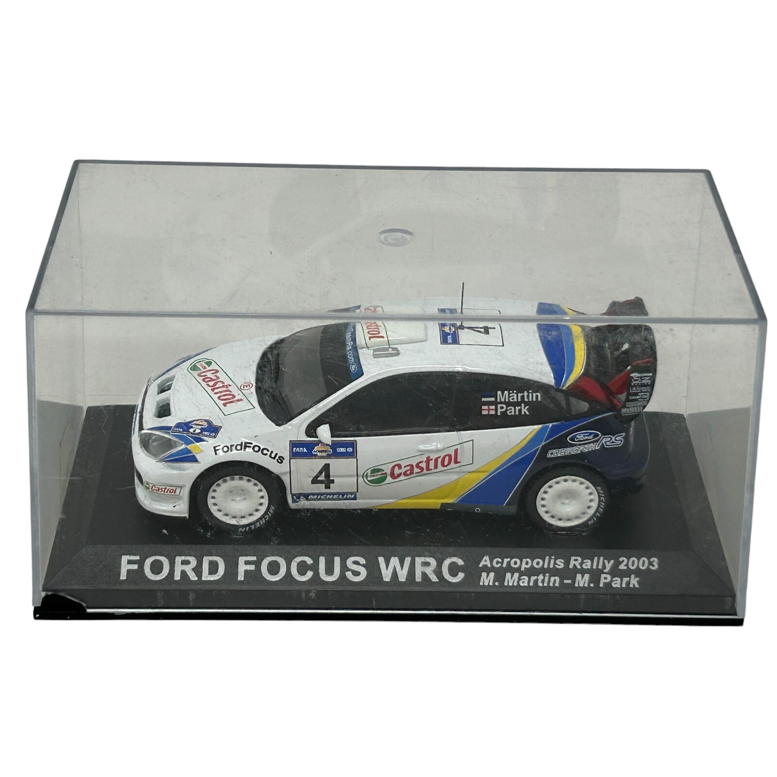 1/43 Ford Focus RS WRC Acropolis Rally 2003 Diecast Model Car Altaya White