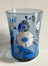 Vintage Libbey Glass Bolero Juice Blue White Stackable 3.75" EUC 2 Available