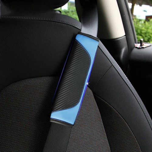 2x Carbon Fiber Soft Car Seat Safety Belt Cushion Shoulder Guard Seat Belt Cover - Bild 6 von 12