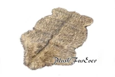 5' 6' 7' Medium Large Exotic Black Tip Coyote Faux Fur Rug Accents Rug Decors