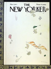 1977 AUTUMN LEAF WINDY WEATHER FLY RO BLECHMAN ARTIST NEW YORKER COVER FC1145