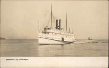 Maine Steamer Ship Boat Bangor - Stockon Springs Cancel Real Photo Postcard