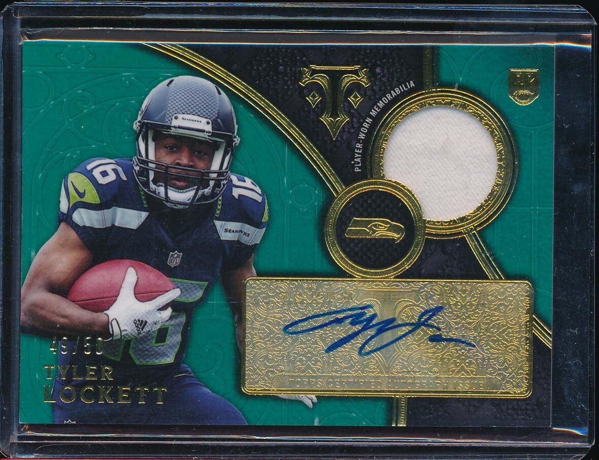 Tyler Lockett Topps Triple Threads Rookie Autograph Relic #TL Emerald