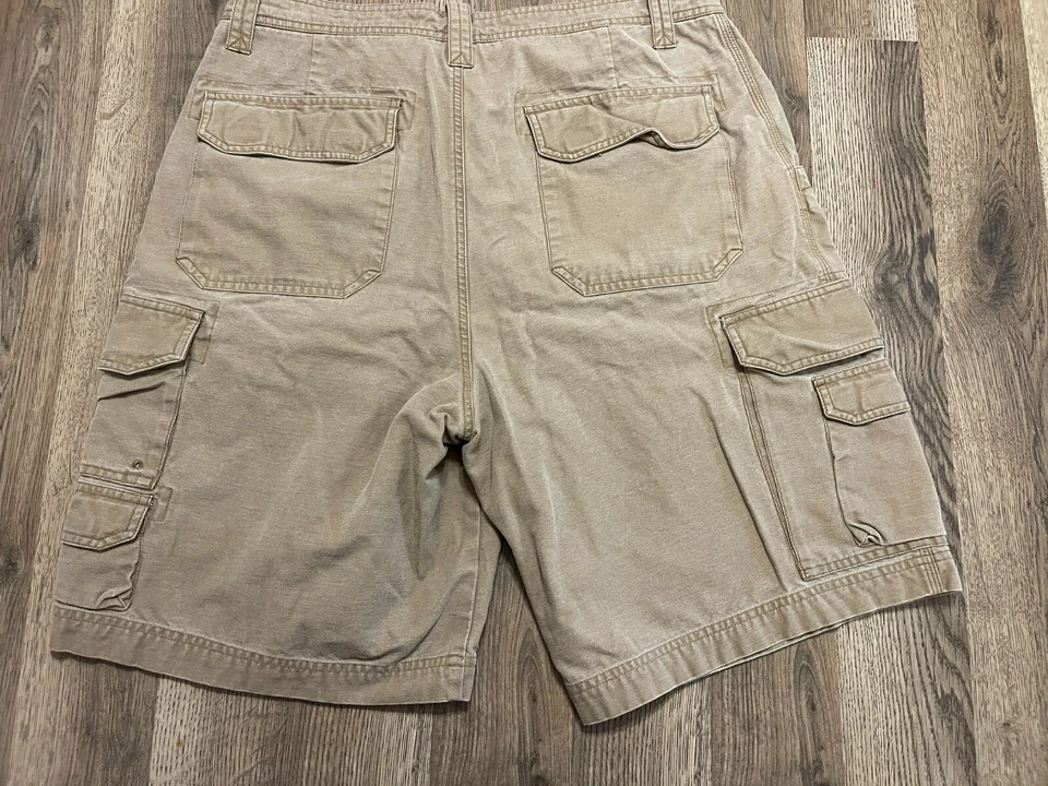 Shorts jeans Sonoma, masculino tamanho 36, marrom, cáqui, shorts cargo, bolsos - Imagem 2 de 4