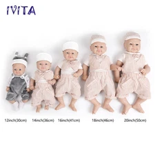 IVITA 12''-20'' Full Silicone Reborn Baby Boy Handmade Silicone Brother Dolls