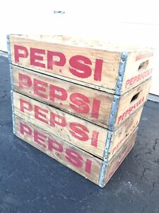 6 Vintage Near Mint Pepsi Cola Wood Soda Pop Crate Lot 24 Dividers