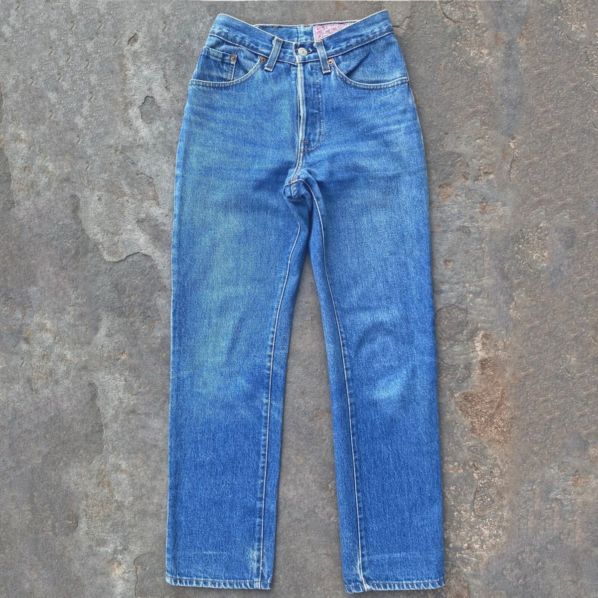 パンツ Levi's 501 1980's Vintage Denim Pants Vintage 1980s Levi's 501 Faded Dark Blue Wash Straight Leg Jeans