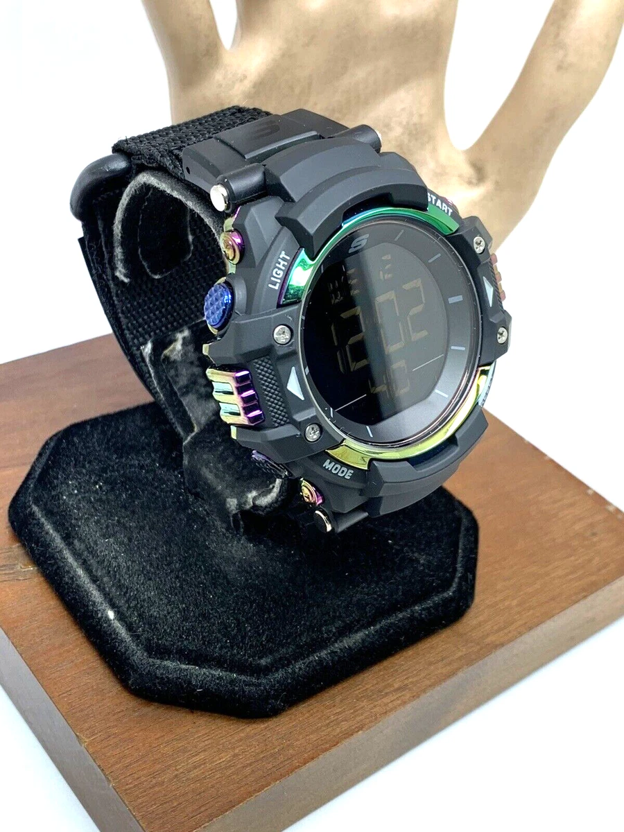 Skechers Men s Watch SR1118W Digital Quartz Black Nylon Band 50mm