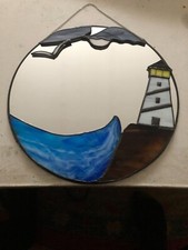 MIROIR MURAL PHARE VITRAIL FAIT MAIN