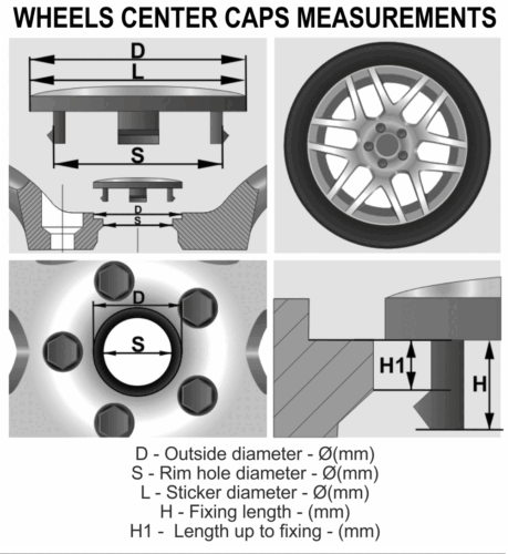 Alloy wheel center caps centre universal rim plastic 4x hub cap 55-50 mm no logo - Picture 3 of 3