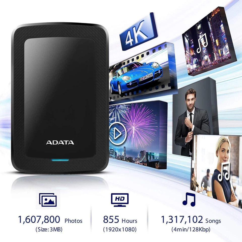ADATA HV300 Hard Drive - 2 TB - External (Portable) - USB 3.1-256-bit AES  - Image 4 of 4