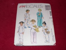 McCALL'S 9629-CHILDS ONE-TWO PIECE PAJAMAS w/OPT. SNAP CROTCH PATTERN 2-4 FF