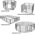 8 Panels 40''/16 panels 24”/32" Dog Pet Playpen Dog Fence Exercise Pen Outdoor
