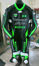 Black Kawasaki Ninja MOTOGP RACING LEATHER SUIT AVAILABLE IN ALL SIZE